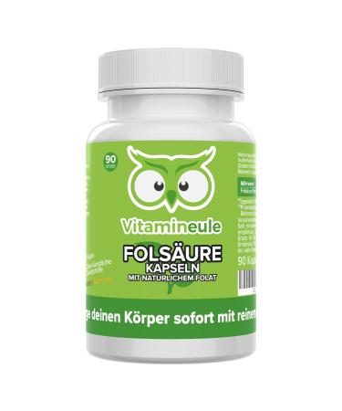 Folic acid capsules - 100% natural folate - 400 g 5 -MTHF - high -dose - with the desire to have children & pregnancy - without additives - vegan - quality from Germany - Vitamin B9 without iodine - VitamineULE