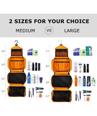 Homchen Hanging Travel Toiletry Bag Waterproof Portable Cosmetic Wash Bag | Men and Women | M Orange - Buy Online on GoSupps.com