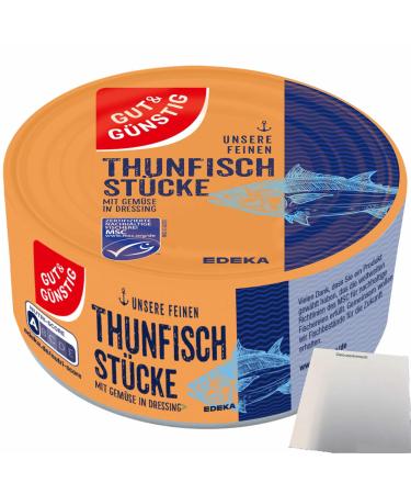 Good&Cheap tuna pieces with vegetables in dressing (185g can) + usy block