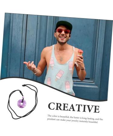 Healvian Healing Necklace with Gemstone & Safety Buckle - Unisex Circular Medallion in Violet | International Shipping - Buy Online on GoSupps.com