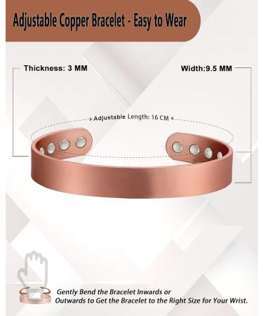 7 Wide Copper Bracelets for Men - Arthritis Joint Pain Relief Health Jewelry Gift | Shop Internationally - Buy Online on GoSupps.com