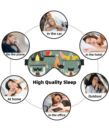 Mid-Century Modern Art Cats Sleep Eye Mask | Breathable Travel Eye Patch for Women | Relaxation & Comfort - Buy Online on GoSupps.com