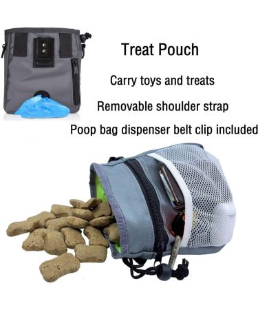Set of 5 Puppy House Training Kit Treat Pouch Dog Clicker Pet No-Bark Whistle Dog Doorbells Collapsible Travel Pet Bowl for Potty Train A Complete Set for Housetraining New Pets Gray - Buy Online on GoSupps.com