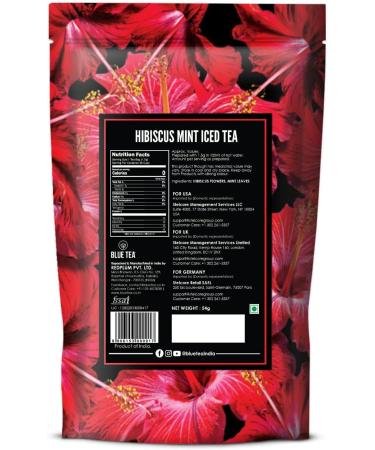 BLUE TEA - Hibiscus Mint Iced Tea (36 Tea Bags) | Refreshing cool beverage | New Year Gifts 2024 | Herbal Iced Brew Cold Brew Detox | Gluten-free | GMO-free | - Buy Online on GoSupps.com