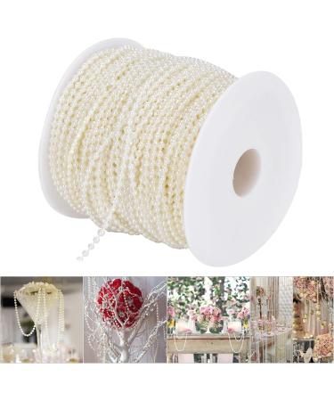 NestNiche Faux Ivory Pearl Strand Bead Roll - Wedding Party Decoration Craft Supplies - 0.1 inch Cream Beads for Girls - Buy Online on GoSupps.com