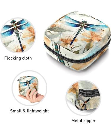 Anna Cowper Watercolor Dragonfly Flowers Menstrual Cup Pouch - Portable Period Bag for Women and Teens | Sanitary Napkin and Nursing Pad Holder - Multi-colored | 1Pc - Buy Online on GoSupps.com