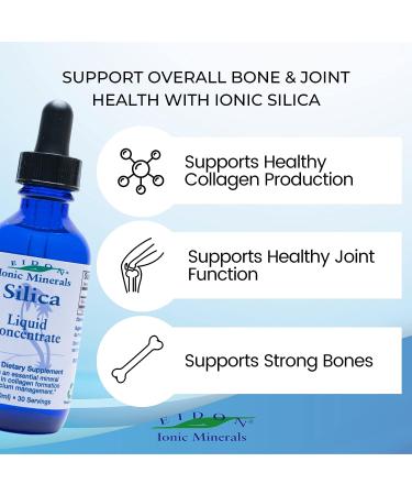 Eidon Liquid Silica Mineral Concentrate - Vegan & Gluten-Free Silica Supplement for Hair, Collagen Production - 2 Oz Bottle - Buy Online on GoSupps.com