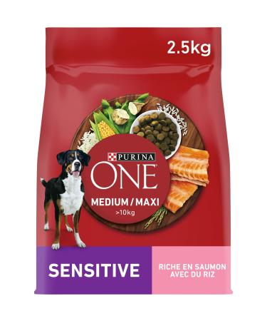 PURINA ONE Medium/Maxi >10 kg | Adults | Sensitive | Rich Salmon Dog Food | 2.5kg Bag