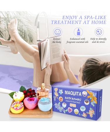 Bathing Bombs Gift Set - 8 Pieces for Mental Relaxation & Stress Relief | Perfect Valentine's Birthday & Christmas Gifts for Women - Buy Online on GoSupps.com