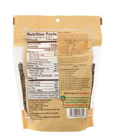 Organic Chia Seeds 12oz x 2 | Bob's Red Mill | Resealable Pack - Buy Online on GoSupps.com