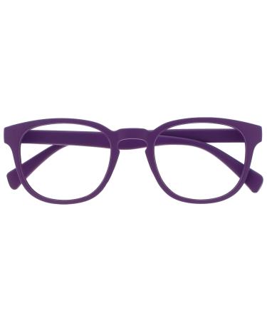 Opulize Pop Reading Glasses Fun Round Matt Frame Purple Spring Hinges Scratch Resistant Mens Womens R2-5 +2.50 Smooth Matt Purple +2.50 Magnification