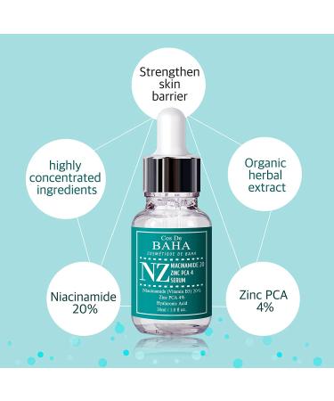 Cos De BAHA Niacinamide 20% & Zinc PCA 4% - 1 fl oz (30 ml) Serum for Brightening & Acne Control - Buy Online on GoSupps.com