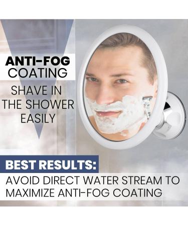 Mirrorvana 3X Magnifying Round Shower Mirror with Strong Suction Cup - Fogless Shaving, Shatterproof, 360 Swivel - 6.7 Diameter - Buy Online on GoSupps.com