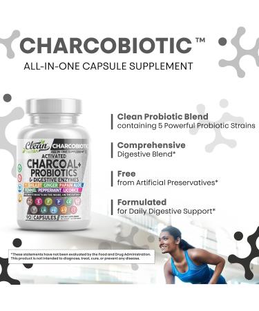 Clean Nutra Activated Charcoal Pills + Shilajit Probiotic Digestive Enzymes for Digestive Health Capsules with Peppermint Fennel Licorice Papain Ginger Turmeric Powder | Gut Health 60 Count (Pack of 1) - Buy Online on GoSupps.com