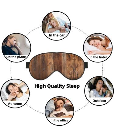 Brown Wooden Print Soft Eye Mask - Perfect Sleep Mask for Men & Women | Travel & Relaxation - Buy Online on GoSupps.com