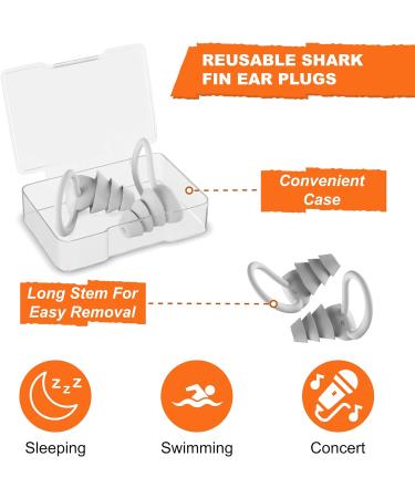 10 Pair Silicone Ear Plugs - Reusable Soft Washable Noise Cancelling - Ideal for Sleeping Shooting Music & Construction - Includes Plastic Case - Buy Online on GoSupps.com