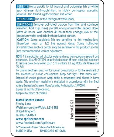 API SUPER ICK CURE Fish Remedy 4-Ounce Liquid | Treats Ich White Spot Disease - Fast Relief - Buy Online on GoSupps.com