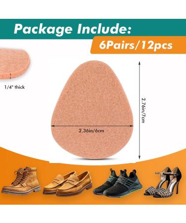 Metatarsal Pads for Men & Women | Ball of Foot Cushions - Reduce Friction 1/4" Thick 6 Pairs - Skin Color - Shop Internationally - Buy Online on GoSupps.com