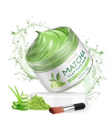 SHVYOG Matcha Green Tea Face Mask - Antioxidant Clay Mask for Acne, Blackheads, Hydration & Pore Minimizing - Buy Online on GoSupps.com