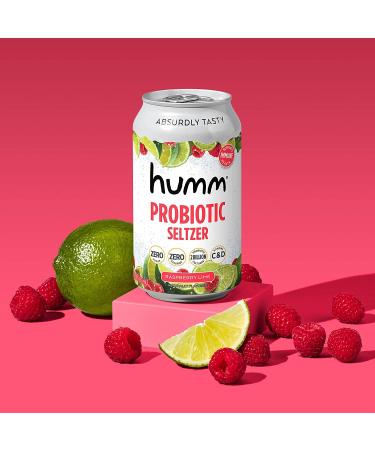 Humm Sparkling Probiotic Seltzer Variety Pack - Peach Raspberry Lime - Zero Sugar & Calorie - Whole30 Approved - 2B Probiotics - 12oz (12 Pack) - Buy Online on GoSupps.com