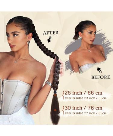 Sofeiyan Long Braid Ponytail Extension with Hair Tie Straight Sleek Wrap Around Hair Extensions Braid Pony Tail Fluffy Natural Soft Synthetic Hairpieces for Women Daily Wear 26 inch-Black 26 Inch (Pack of 1) Black - Buy Online on GoSupps.com