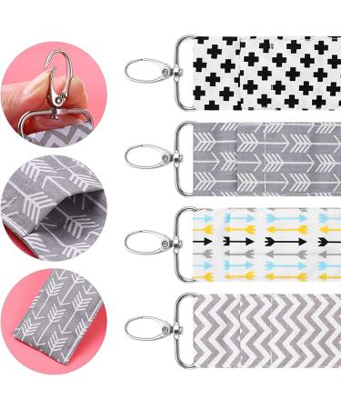 4PC Women Lipstick Holder Keychain Chapstick Pouch with Strap - Arrow Wave Pattern Key Ring Bags - Buy Online on GoSupps.com