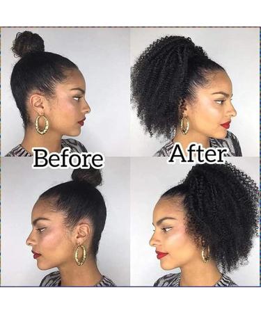 Afro Puff Drawstring Ponytail Real Human Hair Kinky Curly Ponytail Extension for Black Women Natural Color Clip in Curly Ponytail Remy Hair Pieces (Size : 22inches) - Buy Online on GoSupps.com