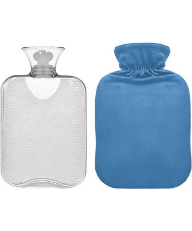 Blue Hot Water Bottle with Cover - 2L Pain Relief & Warmth for Hands Feet & Cramps - International Shipping Available - Buy Online on GoSupps.com
