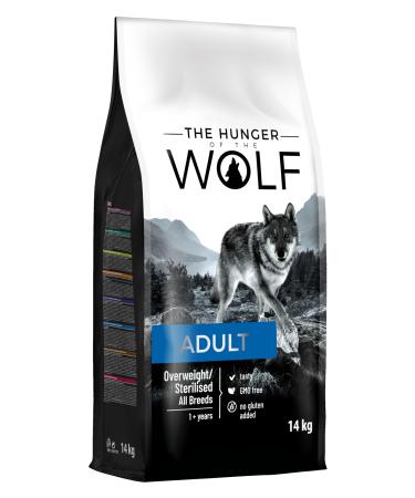 The Hunger of the Wolf Dog food for adult or sterilized dogs of all breeds dry food with chicken light formula - 14 kg adult chicken 14 kg (1 Pack)