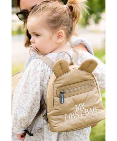 Childhome Children's Backpack - Water-Repellent 2 Compartments Removable Safety Buckle Ideal for School & Kindergarten - Beige - Buy Online on GoSupps.com
