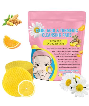 40 PC Turmeric Kojic Acid Pads Turmeric Kojic Acid Cleansing Pads All natural Gentle & Non-Irritating Face Turmeric & Kojic Acid Pads Turmeric Cleansing Pads for Dark Spots
