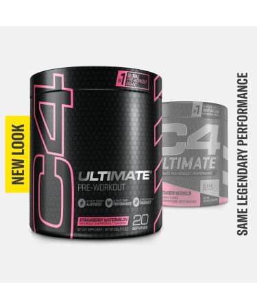 C4 Ultimate Pre Workout Powder Watermelon - Sugar Free Energy Supplement - 300mg Caffeine, 3.2g Beta Alanine, 2 Patented Creatines - for Men & Women - 20 Servings Strawberry Watermelon - Buy Online on GoSupps.com