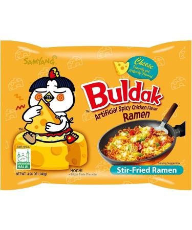Samyang Hot Chicken Flavour Buldak Noodles Cheese Halal 140g (Pack of 5) - Buy Online on GoSupps.com