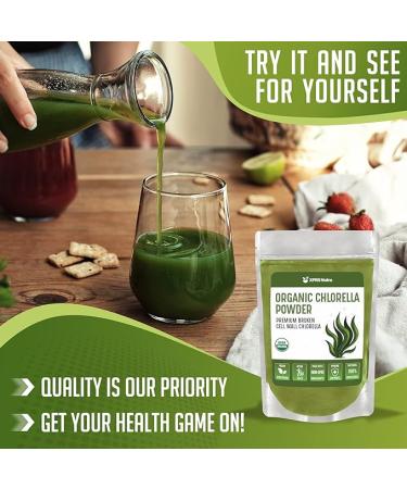 XPRS Nutra Organic Chlorella Powder - Broken Cell Wall Chlorophyll Powder - Chlorella Organic Powder for Immunity - Vegan Friendly Chlorella Powder Organic for Complete Protein (8 Ounce) - Buy Online on GoSupps.com