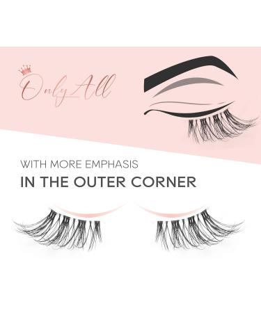 Natural Look Half False Wispy 3D Faux Mink Lashes - 7 Pairs C03 Pack | Clear Band Half Eyelashes in Various Lengths (6MM-15MM) - Buy Online on GoSupps.com