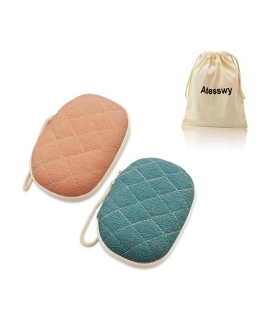 Atesswy Bath Sponge Shower Loofah Body Scrubber with A Solid Core (Pack of 2)