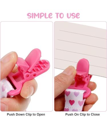 8Pcs Girls Baby Pacifier Clips - Dummy Clip Soother Chains with Silicone Ring Adapter for Dummies, Soothers, Teething Toys - Newborn Essentials in Pink - Buy Online on GoSupps.com