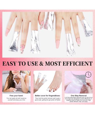 NXJ INFILILA Nail Foil - 300PCS Gel Nail Polish Remover Wraps with Larger Cotton Pads for Easy Nail Polish Removal at Home - Buy Online on GoSupps.com