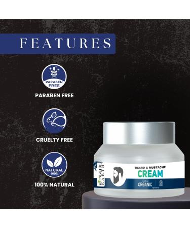 AMAzing Earth Organic Beard & Mustache Cream for Men | Vegan Chemical-Free Hair Growth 50g - Buy Online on GoSupps.com