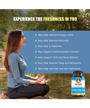 Ancient Bliss Alpha Lipoic Acid Supplement - 600mg Antioxidant & Energy Support | Vegan Gluten-Free Soy-Free - 60 Capsules - Buy Online on GoSupps.com
