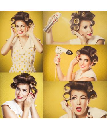 Jumbo Self-Grip Hair Curlers for Long Hair - 2.5 inch Rollers, 24 Pack Yellow - Buy Online on GoSupps.com