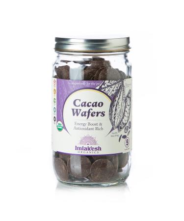 Imlak'esh Organics, Cacao Wafers (16-Ounce Glass Jar), 100% Dark Chocolate  Keto | Paleo | Organic | Regenerative | Heirloom | Baking | Sugar-Free | Gluten-Free | Non-GMO 1 Pound (Pack of 1)
