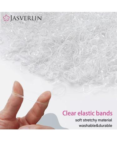 JASVERLIN Clear Hair Elastics Bands - 2000pcs Assorted Sizes Rubber Hair Ties for Toddlers, Girls, and Women - Buy Online on GoSupps.com