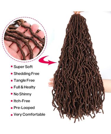 Croliya Faux Locs Crochet Hair 24 Inch 6 Packs Pre Looped Goddess Faux Locs Braids Synthetic Hair Extensions - 30# Color - Buy Online on GoSupps.com