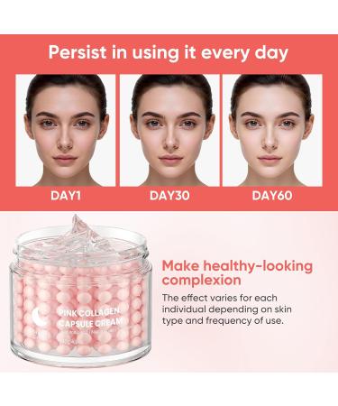 AOPEIBOTO Pink Moisturizer Capsule Face Cream for Women Skin Aging Caused By Age: Deep Hydration Reduce Fine Lines Even Skin Tone - With Hyaluronic Acid Niacinamide & Hydrolyzed Collagen Vitamin C - Buy Online on GoSupps.com