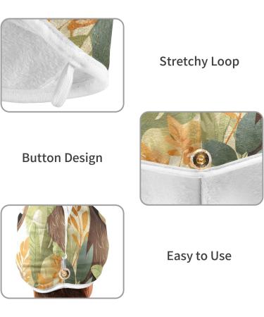 Sloth Leaves Hair Towel 2 Pack - Super Absorbent Quick Dry Hair Turbans for Women & Girls | Perfect Head Towel with Button Twisty Wrap - Buy Online on GoSupps.com