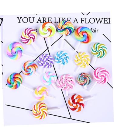 FOYTOKI 12 Pieces Pacifier Charms Rainbow Caramel Candy Lollipop DIY Lollipop Candy Lollipop Candy Jelly Candy Clay Pendant Lollipop - Buy Online on GoSupps.com