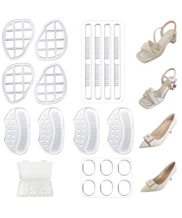 Heel Grips Heel Pads for Shoes That are Too Big Heel Grips for Womens Shoes Heel Pads for Shoes Women and Men Shoe Heel pad Kit Contains Shoe Inserts Stickers Shoe Strap Cushion (Clear 4 Pairs) Clear 4 Pairs