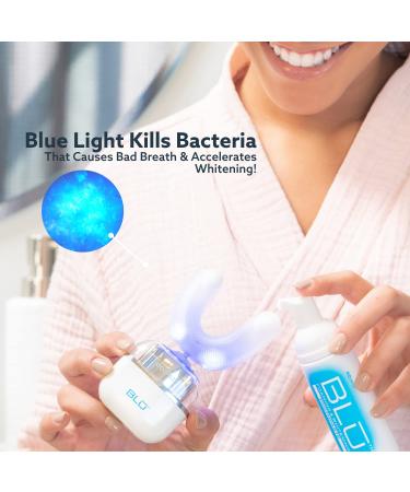 Go Smile Blu Hands-Free Teeth Whitening Toothbrush with Gum Massage and Sonic Blue Technology - White - Buy Online on GoSupps.com