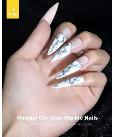 Burano Marble Nail Gel Polish - Blooming Marble Tints for DIY Nail Art (Black) - Buy Online on GoSupps.com